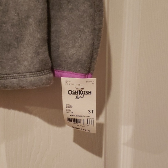 NWT 3T Oshkosh Fleece Zipup - Picture 2 of 3